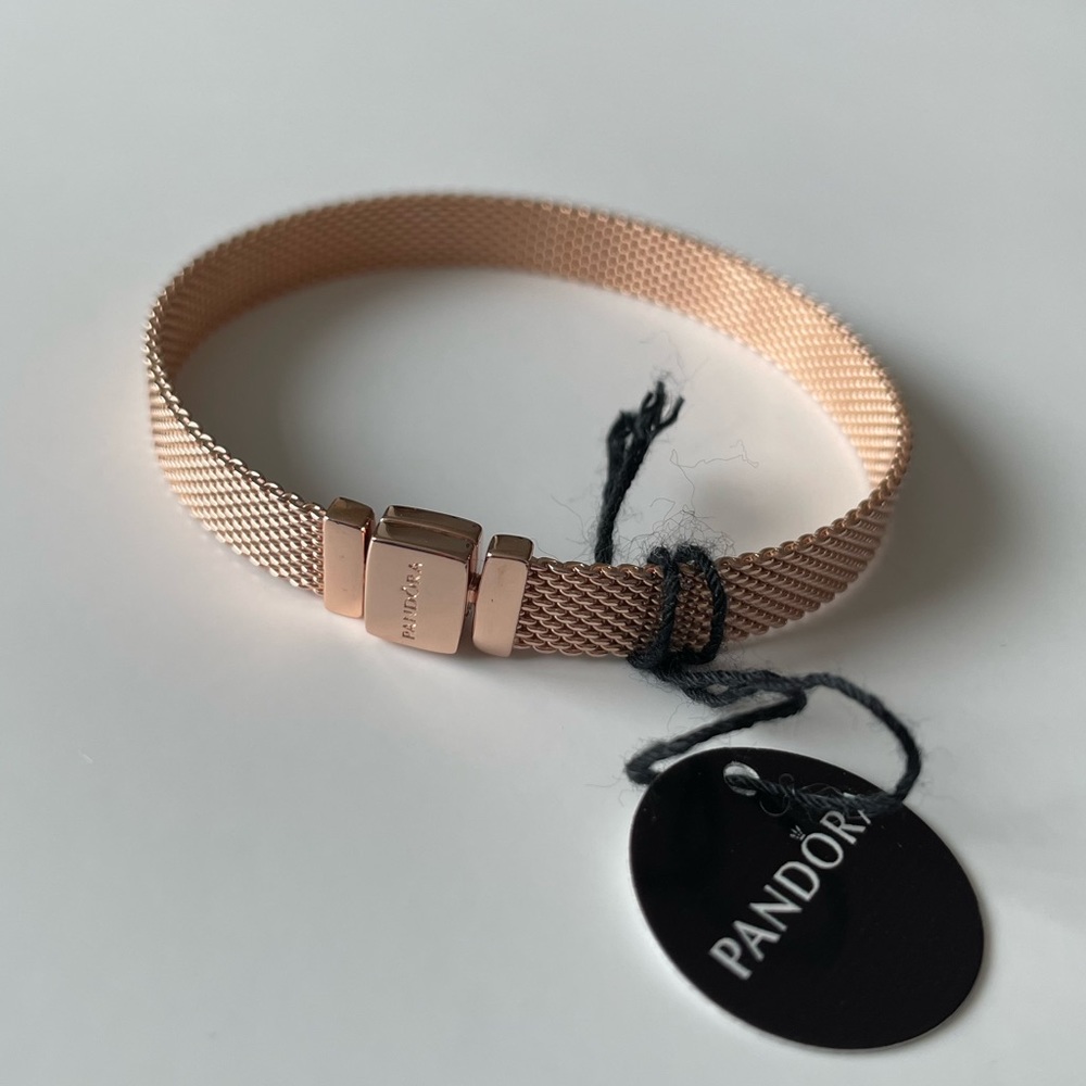 🌹 Pandora Reflexions Mesh Bracelet in Rose Gold
